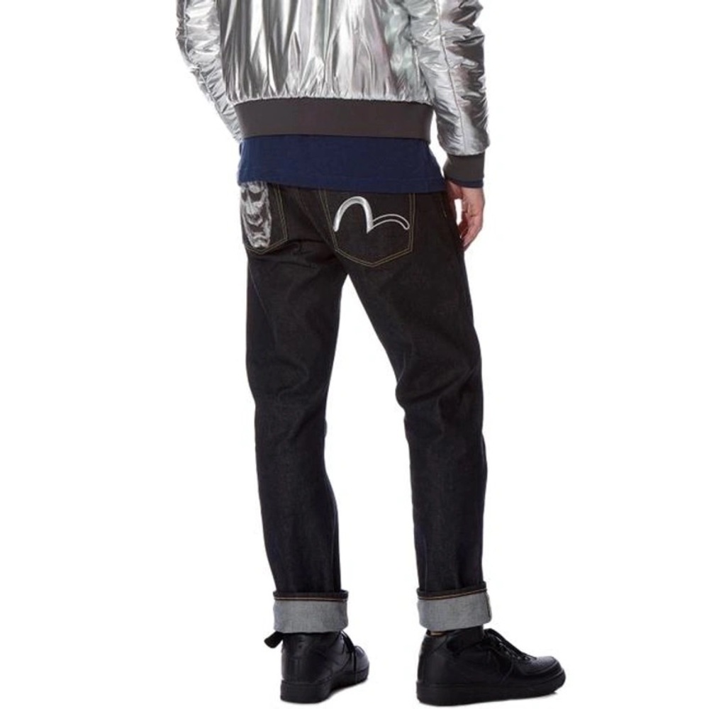 REGULAR-FIT HANNYA AND SEAGULL EMBROIDERED RAW SELVEDGE JEANS